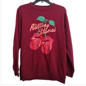 The Rolling Stones Red Graphic Cherry Logo Sweatshirt Size Medium